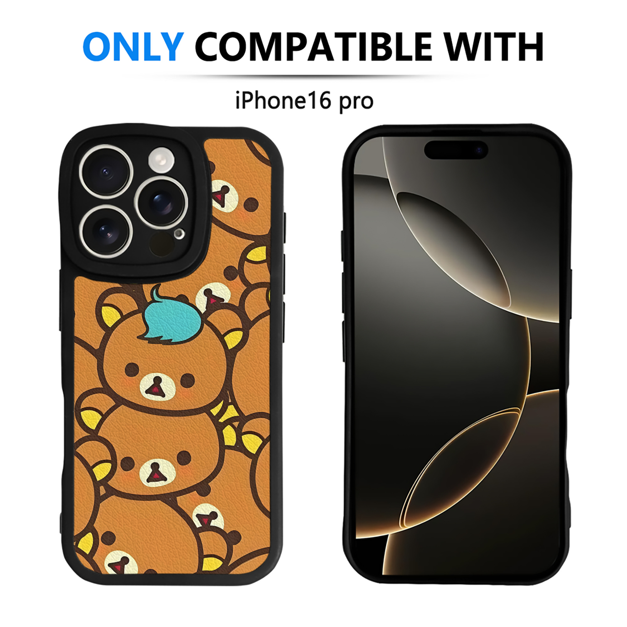 （画像用） リラックマ リラックマ キイロイトリ Rilakkuma Korilakkuma Kiiroitori 【iPhone 16シリーズ対応】シリコンスマホケース（レザー調） 材質：シリコン